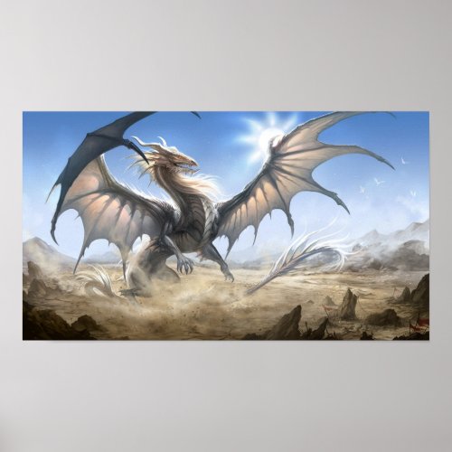 white dragon poster