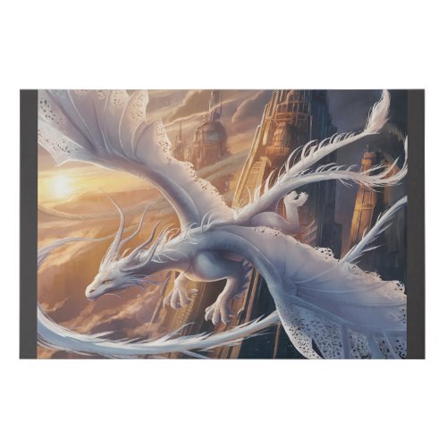 White Dragon Printed Canvas