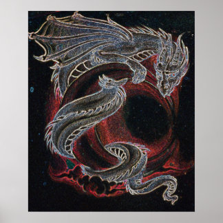 White Dragon Red Moon Posters