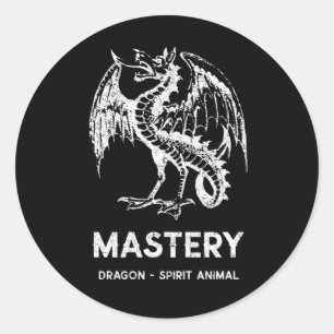 White dragon spirit animal classic round sticker
