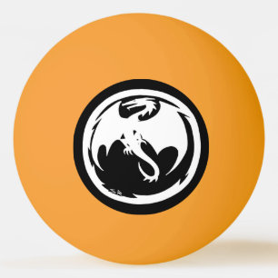 White Dragon yellow glow 1 star ping pong ball