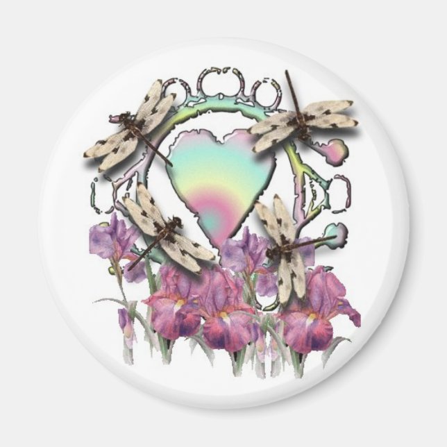 White Dragonflies Magnet (Front)