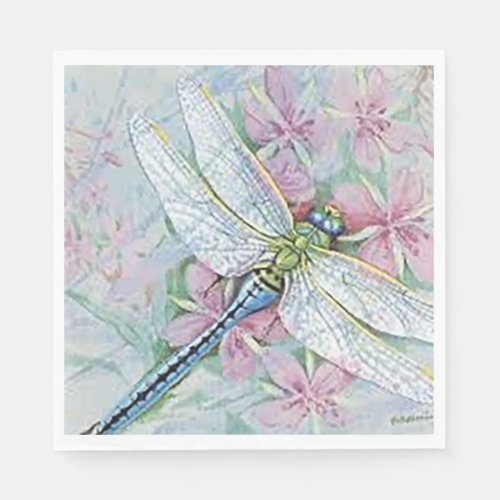 White Dragonfly  Paper  Napkins