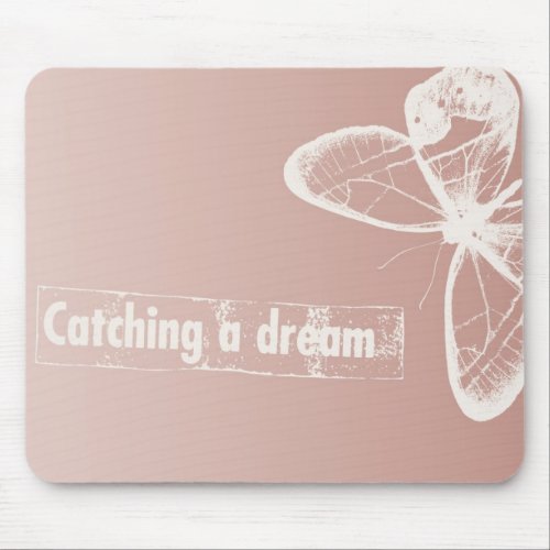 White Dream Butterfly Mouse Pad