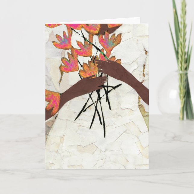 White dress and flowers card (Front)