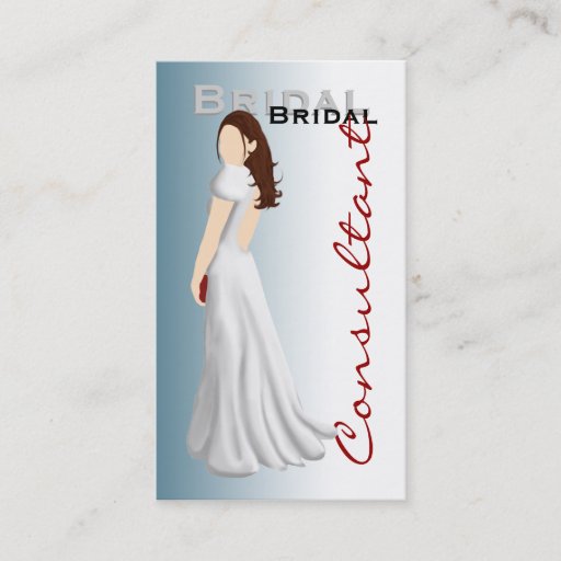 Customizable White Dress Bridal Consultant Business Cards