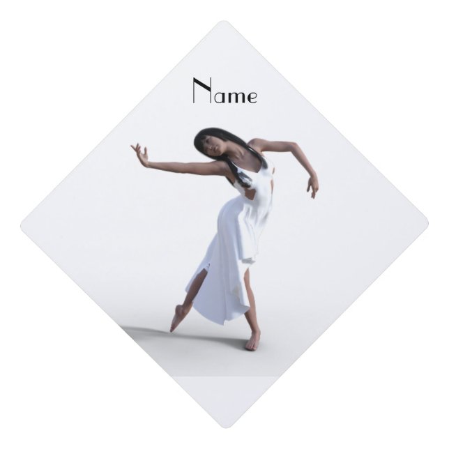 White Dress Dancer Thunder_Cove  Graduation Cap Topper (Front)