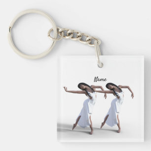 White Dress Dancer Thunder_Cove Keychain