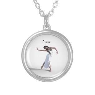 White Dress Dancer Thunder_Cove Silver Plated Necklace