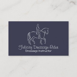 White dressage piaffe logo business card