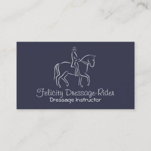 White dressage piaffe logo business card