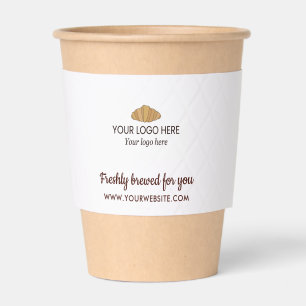 White Drink Order Options Your Logo & Website Coffee Cup Sleeve