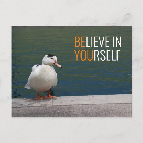 White Duck Be Yourself Postcard