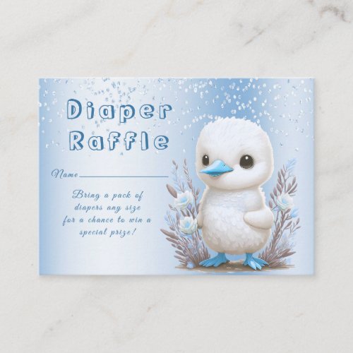 White Duck Blue Floral Baby Shower Enclosure Card