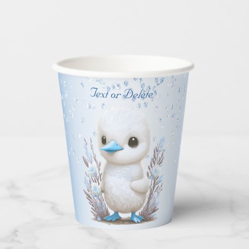 White Duck Blue Floral Paper Cups