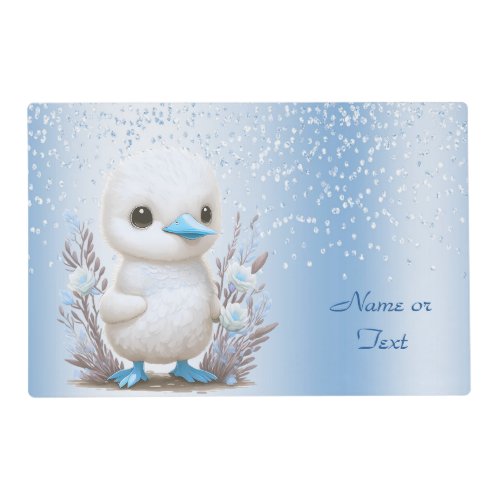 White Duck Blue Floral Placemat