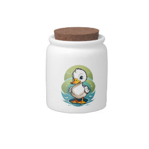 white-duck candy jar