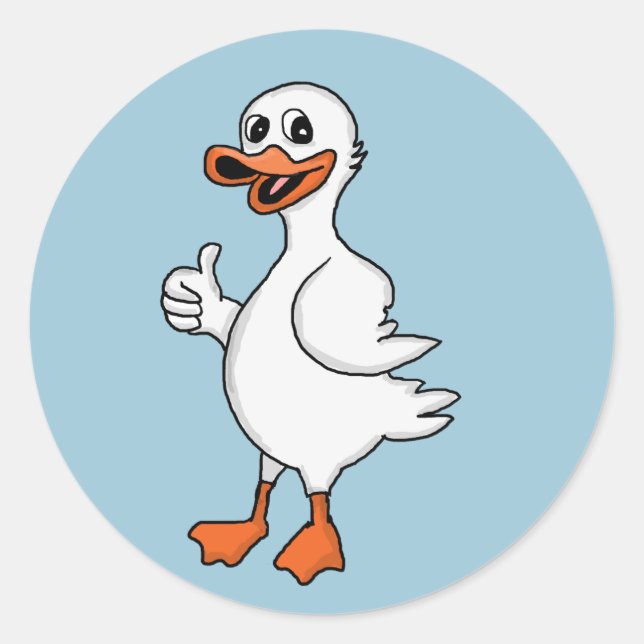 White duck classic round sticker (Front)