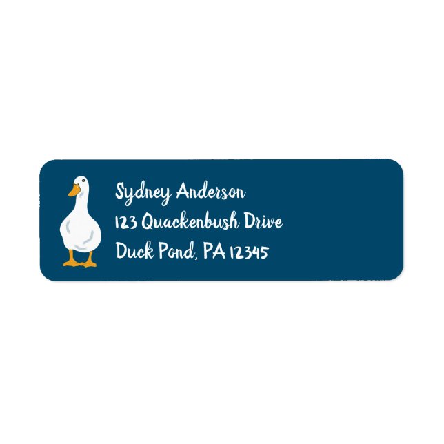 White Duck Custom Return Address Label (Front)
