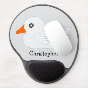 White Duck Design Gel Mouse Pad