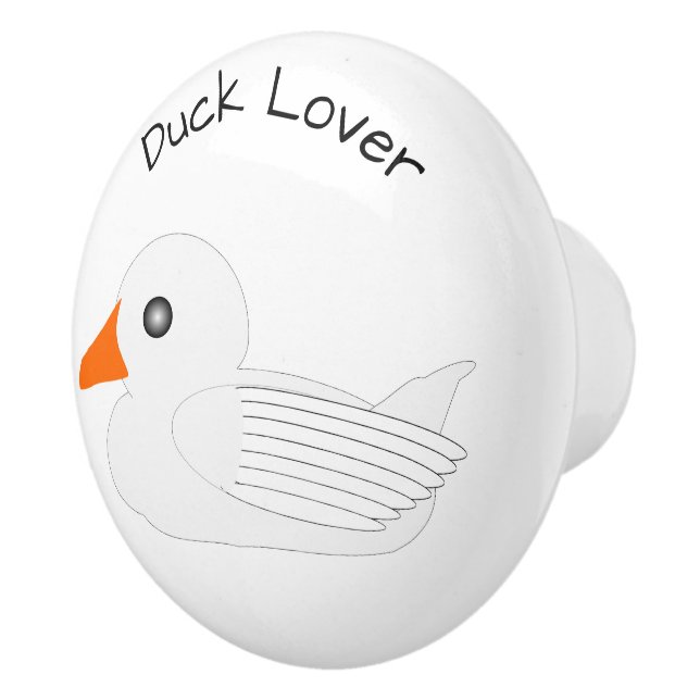 White Duck Design Personalised Ceramic Knob (Right)