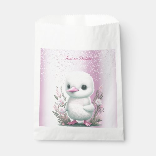 White Duck Pink Floral Favor Bag