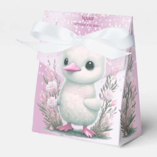 White Duck Pink Floral Favor Box