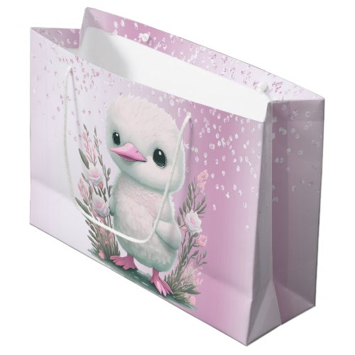 White Duck Pink Floral Gift Bag