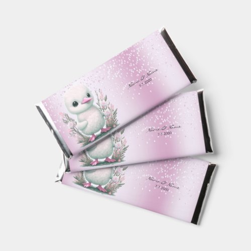 White Duck Pink Floral Hershey Bar Favor