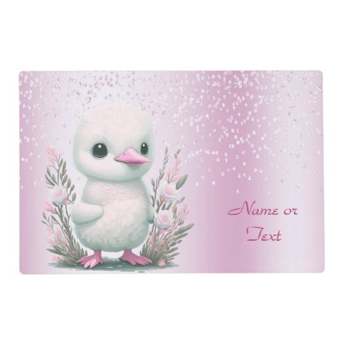 White Duck Pink Floral Placemat