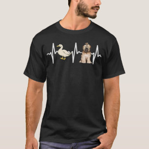 White Duck Tibetan Terrier Heartbeat Dog Lover T-Shirt