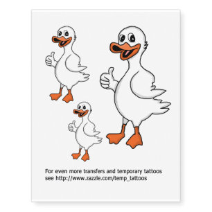 White duck transfers and temporary tattoos