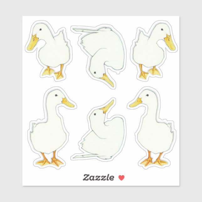 White Ducks Custom-Cut Stickers (Sheet)