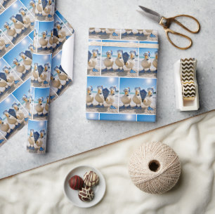 White Ducks with Snorkeling Gear Wrapping Paper