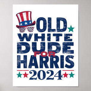 White Dude For Kamala-harris First Female Presiden Poster