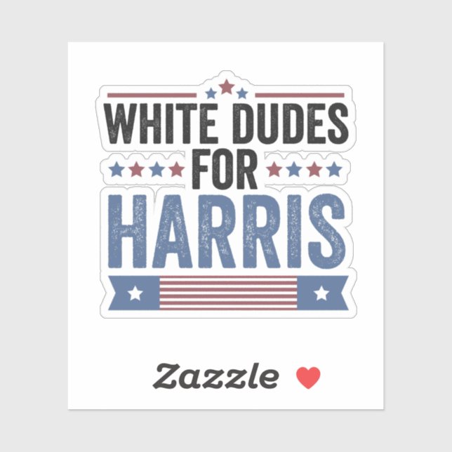 White Dudes For Harris 2024 Sticker (Sheet)