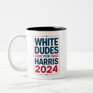 White Dudes For Harris-2024 Two-Tone Coffee Mug