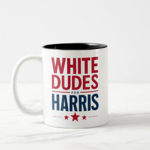 White Dudes For Harris Election Kamala Harris 2024 Two-Tone Coffee Mug
