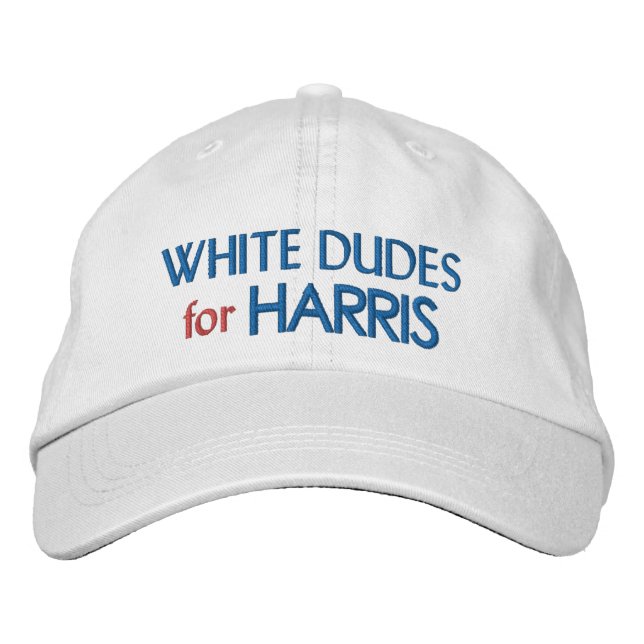 White Dudes for Harris Embroidered Baseball Cap (Front)