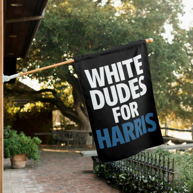 White Dudes For Harris Kamala Harris 2024 Election House Flag (In SItu)