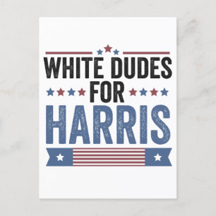 White Dudes For Harris Support President Kamala Holiday Postcard