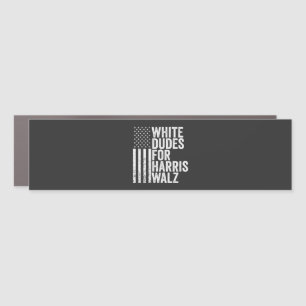 White Dudes For Harris Walz American Flag Election Car Magnet