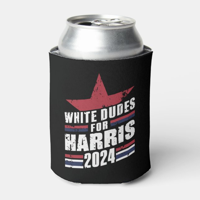 White Dudes For Kamala Harris 2024 Can Cooler (Can Front)