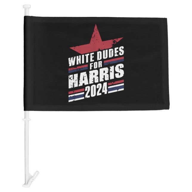 White Dudes For Kamala Harris 2024 Car Flag (Front)