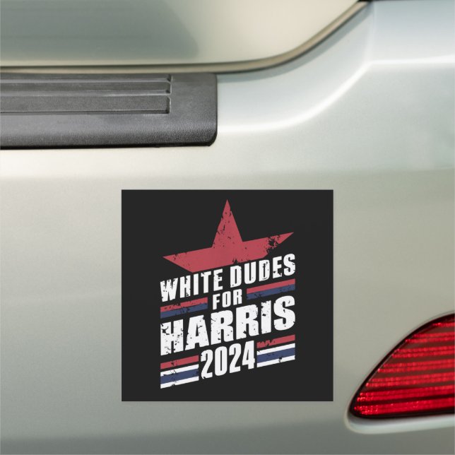 White Dudes For Kamala Harris 2024 Car Magnet (In Situ)