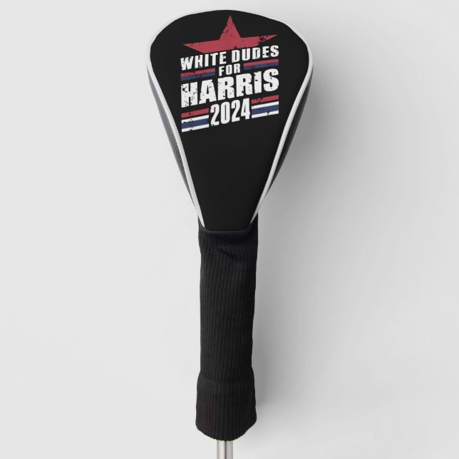 White Dudes For Kamala Harris 2024 Golf Head Cover (Front)