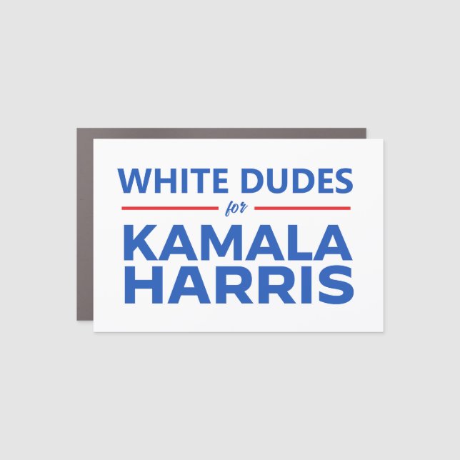 White Dudes for Kamala Harris Car Magnet (Front)