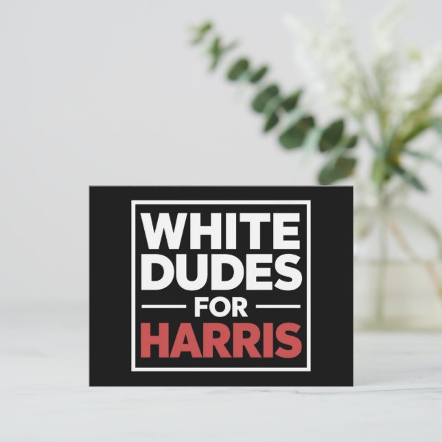 White Dudes For Kamala-Harris For 2024 President Postcard (Standing Front)