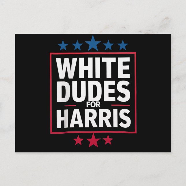 White Dudes For Kamala Harris For President 2024  Postcard (Front)