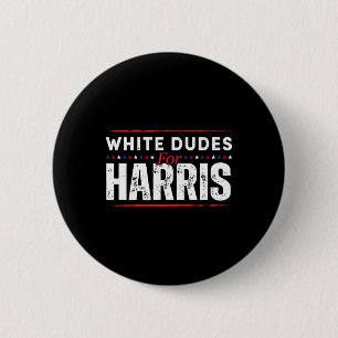 White Dudes For Kamala Harris Mens Button